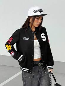 StreetHx 女士时尚黑色休闲运动夹克 - 黑色 - 查看 3