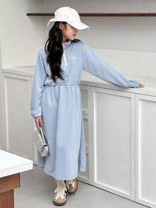 DAZY Tween Girls Knitted Collared Animal Embroidered Dress Fall,Winter - Grey - View 2