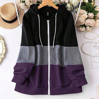 Felpa con cappuccio oversize da donna con coulisse, felpa con cappuccio oversize da donna con zip