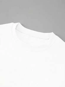 INAWLY 大码女式白色修身圆领短袖T恤 - 白色 - 查看 4