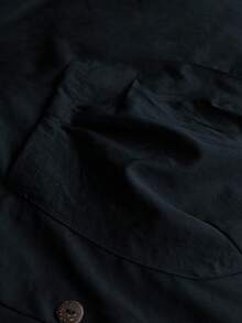 Linhara 大码休闲连帽长款夹克，带大口袋