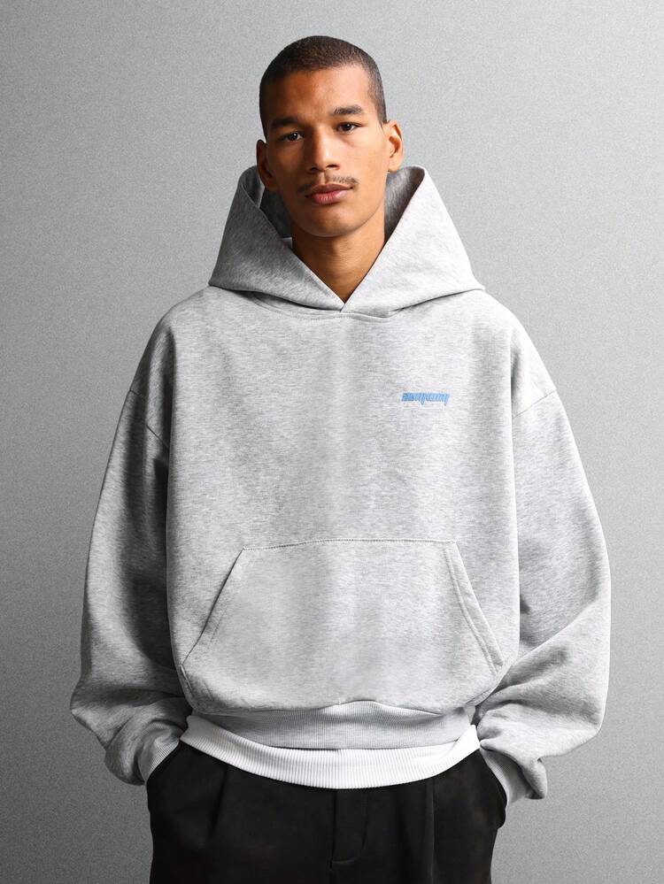 Boxy Hoodie With Small Logo And Centre Pocket