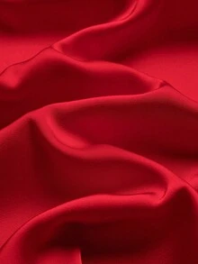 SOLERSUN 大码女装时尚，纯色，优雅，日常旅行，宽松休闲，简约缎面露肩不对称领口，肩部褶裥，短袖，阔腿连体裤。适合派对、音乐会、四季皆宜，圣帕特里克节、复活节等场合。 - 紅色 - 查看 7