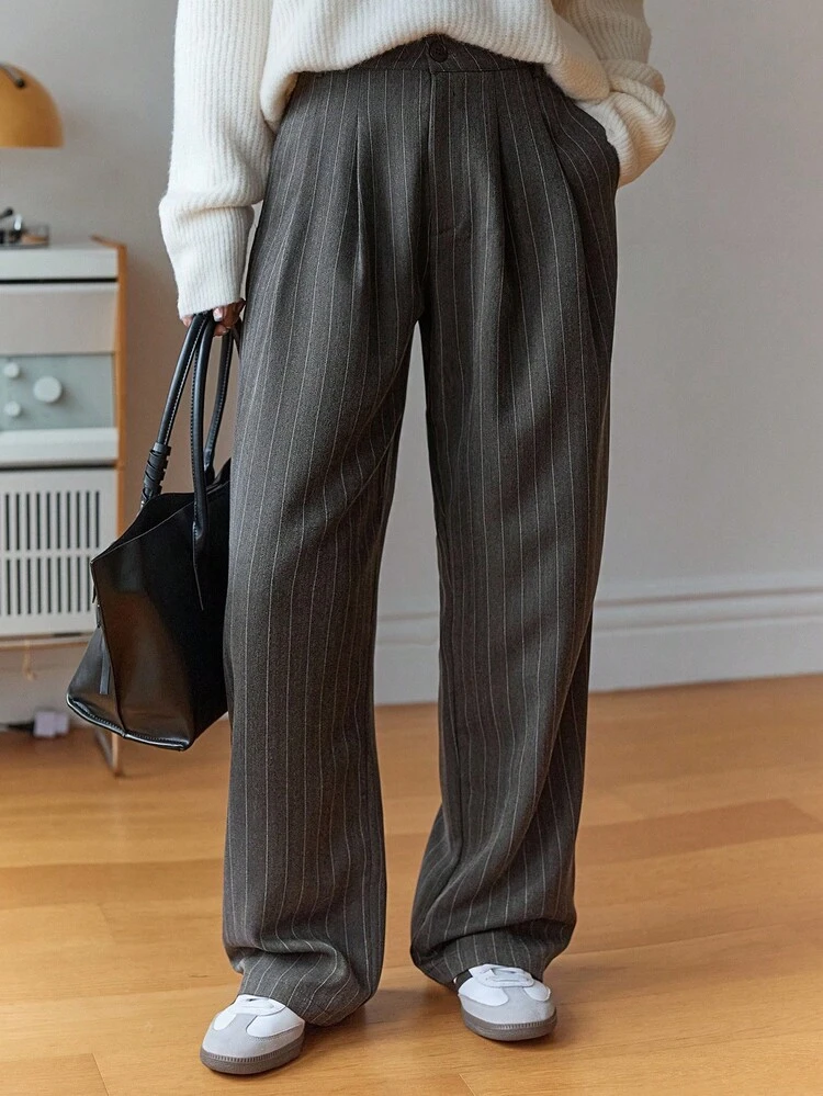 Women's Striped Business Casual Regular Pants Fall