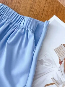 GlowEve CURVE 加大码纯色开叉下摆不对称编织短裙