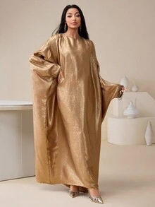 Veilorie 女士优雅节日派对阿拉伯长袍 - 金色 - 查看 5