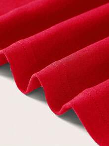 SHEIN Essnce Casual Equestrian & Fencing Graphic Sleeveless Shoulder Strap Long Sleeve T-Shirt For Women, Suitable For Spring/Summer,Red TopIn Fall/Winter