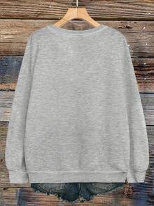 EMERY ROSE Bluza damska w dużym rozmiarze, z serdecznym, szykownym, romantycznym wzorem serca, z nadrukiem graficznym i okrągłym dekoltem, jesień/zima