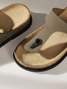 Solecia 男士休闲百搭人字拖凉鞋，夏季 - 灰色 - 查看 5