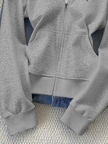 Noixe Chaqueta con capucha ajustada con bordado de caballo para mujeres