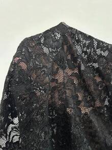 Fairmaia German Traditional Women's Black Lace Short Sleeve Top