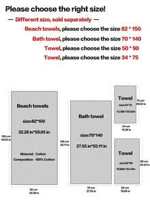 SHEIN 1/2/9-Piece Solid Color Jacquard Bath Towel Set, 100% Pure Cotton Lightweight & Quick-Absorbing. Thin & Portable For Travel, Business Trips, Home Use. Soft Terry Absorbent Fabric Face Or Bath Towel Options.