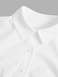 Tseoso Women's Casual Waist Cinched Long Sleeve Button-Up Shirt, Suitable For Autumn/Winter, 100% Cotton, Back To School, Embroidered Small Logo, Chic Blouses For Women Autumn And Winter - Multicolor - View 4