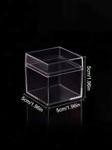 1pc Highly Transparent PS Plastic Square Storage Box, Jewelry Gift Packaging Box, Holiday Candy Packaging - Clear - View 8