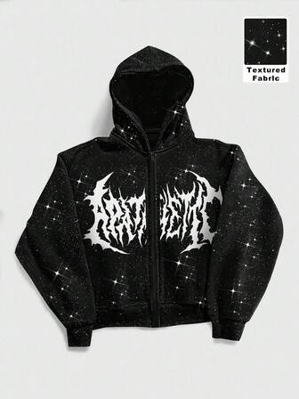 Street Life Men's Contrast Color Print Hooded Long Sleeve Sweatshirt, Fall