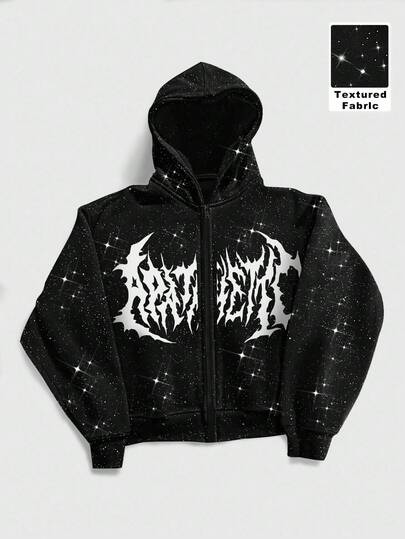 Street Life بلوزة رياضية بغطاء رأس بأكمام طويلة وطباعة ألوان متباينة، خريف