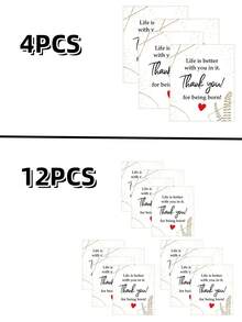 4Pcs/12Pcs/ Funny Birthday Wine Bottle Label For Him Elder, Rude Birthday Wine Stickers For Dad And Grandpa, Wine Bottle Stickers For Party Decoration - Multicolor - View 3