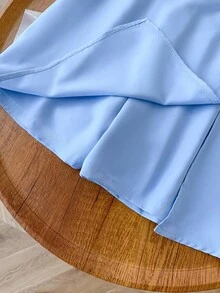 GlowEve CURVE 加大码纯色开叉下摆不对称编织短裙