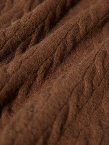 Aveloria Modichic Áo len chui đầu tối giản màu trơn dành cho nữ, mặc hàng ngày - Cà phê nâu - Xem 7