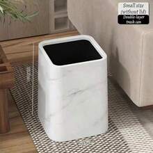 2025 新款大理石垃圾桶，家用客厅、浴室、厨房、卧室，翻盖卫生纸架，酒店和民宿，豪华大容量垃圾桶 - 彩色 - 查看 13