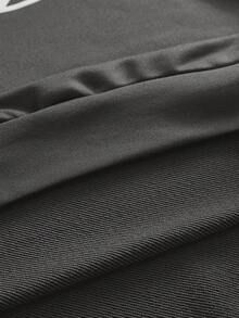 AXEPEAK 男式宽松圆领长袖套头衫，秋冬 - 灰色 - 查看 6