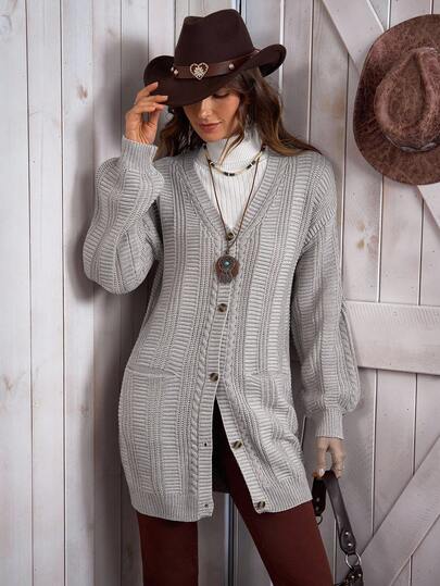 LanaWest Cárdigan casual de mujer para otoño/invierno, diseño versátil y elegante adecuado para vacaciones, Día de la Independencia, Día del Trabajo, Día de Colón, Acción de Gracias, San Valentín, ropa de calle, estilo vintage, escandinavo, grunge, coreano, uso al aire libre, citas, trabajo, enseñanza, vuelta al colegio