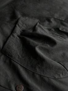 SHEIN LUNE 大码休闲连帽长款夹克，带大口袋 - 深灰色 - 查看 5