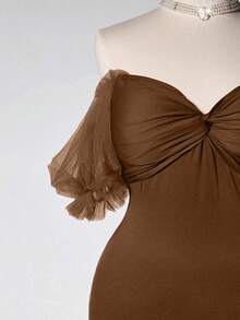 Viva Relle 优雅高端收腰奢华美人鱼长裙 - 棕色 - 查看 7