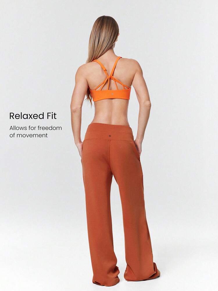 30" Regular SoftCalm Modal Silk Touch Wide Leg High Waist Lounge Pants With Side Pockets Daily Casual Spring Summer