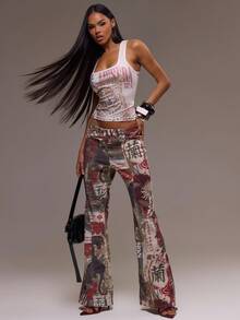 MUSERA Women Tank Tops & Camis Graphic Fitted Vest Top ,  Holidays, Party,  Y2K Valentines Vacation Elegant - Multicolor - View 4