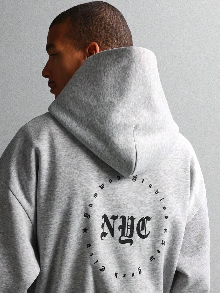 Kurzer Hoodie mit kreisförmigem Logo-Design