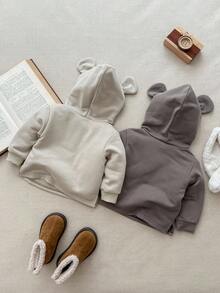 Blossori Baby Girls' French Elegant Cute Bear Ear Sweatshirt Autumn Winter Clothes ForGirln - Multicolor - View 2