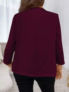 Easura 大码女式纯色休闲简约商务通勤西装外套，秋冬季办公室必备，女士西装外套，大码女式西装外套 - 紫羅蘭色 - 查看 2
