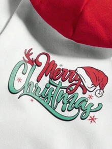 PETSIN 1 pezzo Felpa con cappuccio in pile con motivo natalizio a blocchi di colore per animali domestici