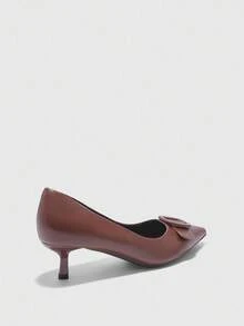 CUCCOO BIZCHIC Modische schwarze bequeme Spitzschuh Kittenfersen für Damen, geeignet für Pendeln, Dates, Partys und Urlaub