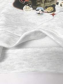 Genkimix Kids Áo nỉ Raglan vai màu khối Genkimix cho bé gái, thiết kế in hình mèo dễ thương, phong cách ngọt ngào và đáng yêu, thích hợp mặc vào mùa xuân, mùa thu, mùa đông, thích hợp mặc đi chơi, đi học, mặc thường ngày - Hồng - Xem 8