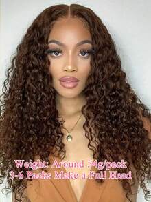 Boho Braids 1 件水波纹钩针真人发接发无结预分离羽毛真人发棕色 14-20 英寸