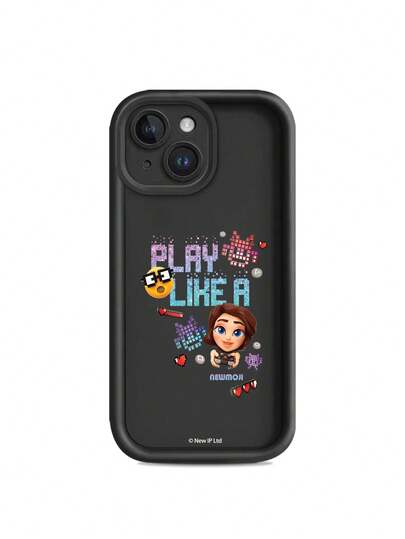 NEWMOJI® X SHEIN 1pc Cute And Creative Cartoon Collaboration, High-End Texture, Simple, Fully Transparent, Shockproof And Fashionable Phone Case. Halloween And Christmas Gift, Compatible With IPhone