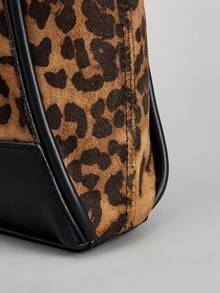 Ontre Women's Leopard Print Retro Fashion Handbag, Suitable For Daily Commute And Travel - Brown - View 7