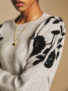 Poéselle 秋冬女士时尚休闲圆领长袖毛衣