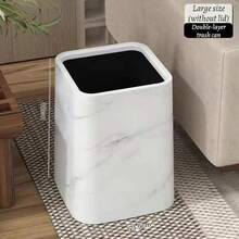 2025 新款大理石垃圾桶，家用客厅、浴室、厨房、卧室，翻盖卫生纸架，酒店和民宿，豪华大容量垃圾桶 - 彩色 - 查看 20