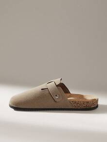 Solecia 男士复古穆勒鞋，休闲鞋，带可调节搭扣，春季款 - 沙色 - 查看 3