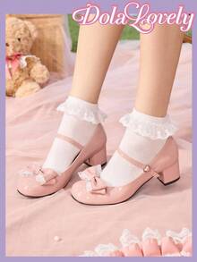 Dola Lovely Women Elegant White Sweet Lolita Style High Heel Dress Shoes