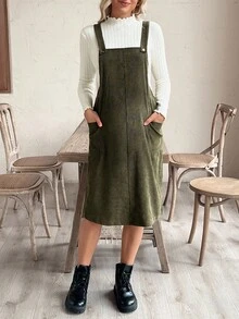 Cheriluna Maternity 孕妇军绿色连衣裙，秋冬