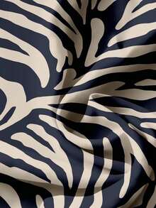 SHEIN LUNE 女士休闲简约斑马纹衬衫，适合夏季 - 彩色 - 查看 5