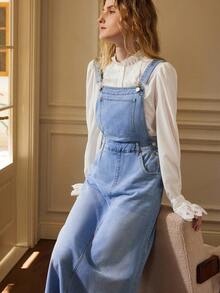 Écloséra Women's Denim Overall Dress - Medium Wash - View 5