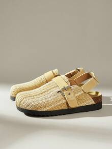 Solecia Zapatos planos cómodos con puntera de felpa y suela gruesa para mujer - Albaricoque - Ver 2