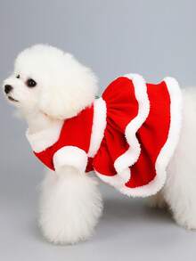 PETSIN 宠物铃铛、圣诞礼服、节日狗狗礼服 - 紅色 - 查看 6