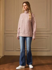 Écloséra Quần Jeans Nữ Ống Loe Lưng Thấp Cạp Thấp - Rửa tối - Xem 7