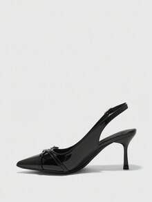 CUCCOO BIZCHIC 女士尖头高跟鞋，性感细高跟鞋，户外/通勤/派对/婚礼/办公室鞋，黑色 - 黑色 - 查看 9